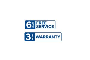 6 Years Free Service & 3 Years Warranty